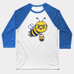 Cute Bee Holding Jar of Honey Baseball T-Shirt